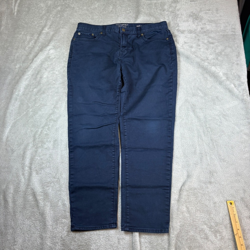 Banana Republic Jeans Mens 35x30 (Fits 35x28) Travel Jean Athletic Fit Navy Blue